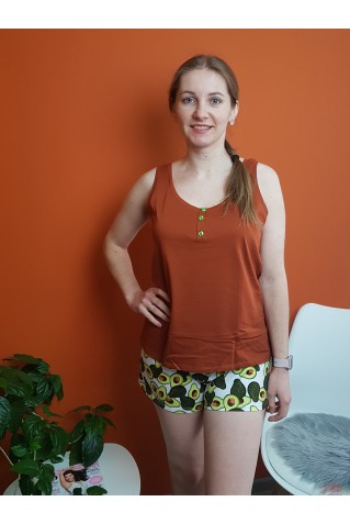 Хлопковая пижама Roksana 1081 авокадо